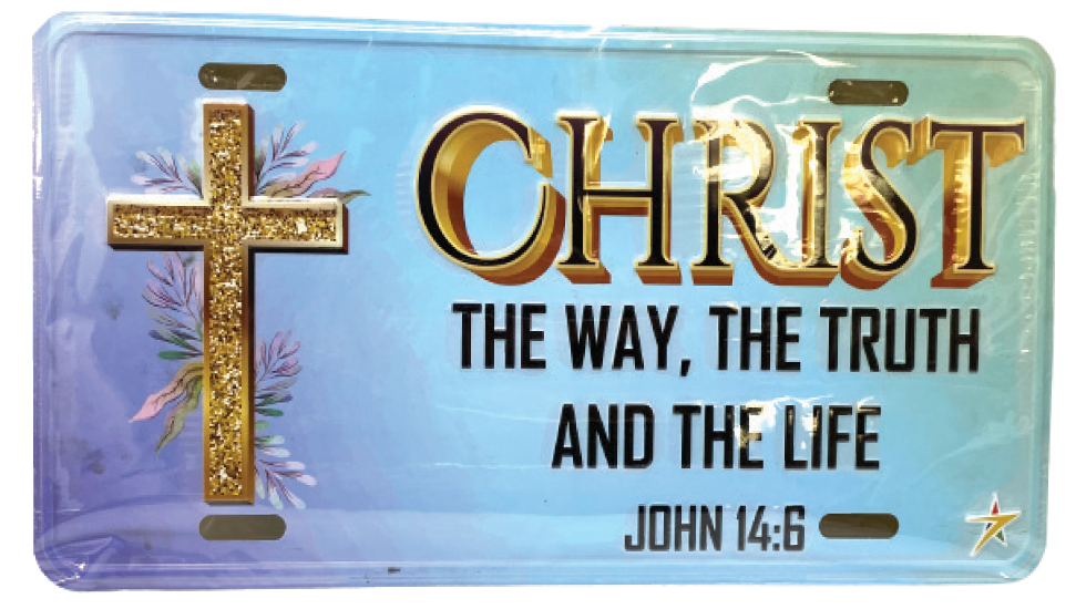 7 Star - "CHRIST...." Aluminum Embossed License Plate Tag Size:6"x12"
