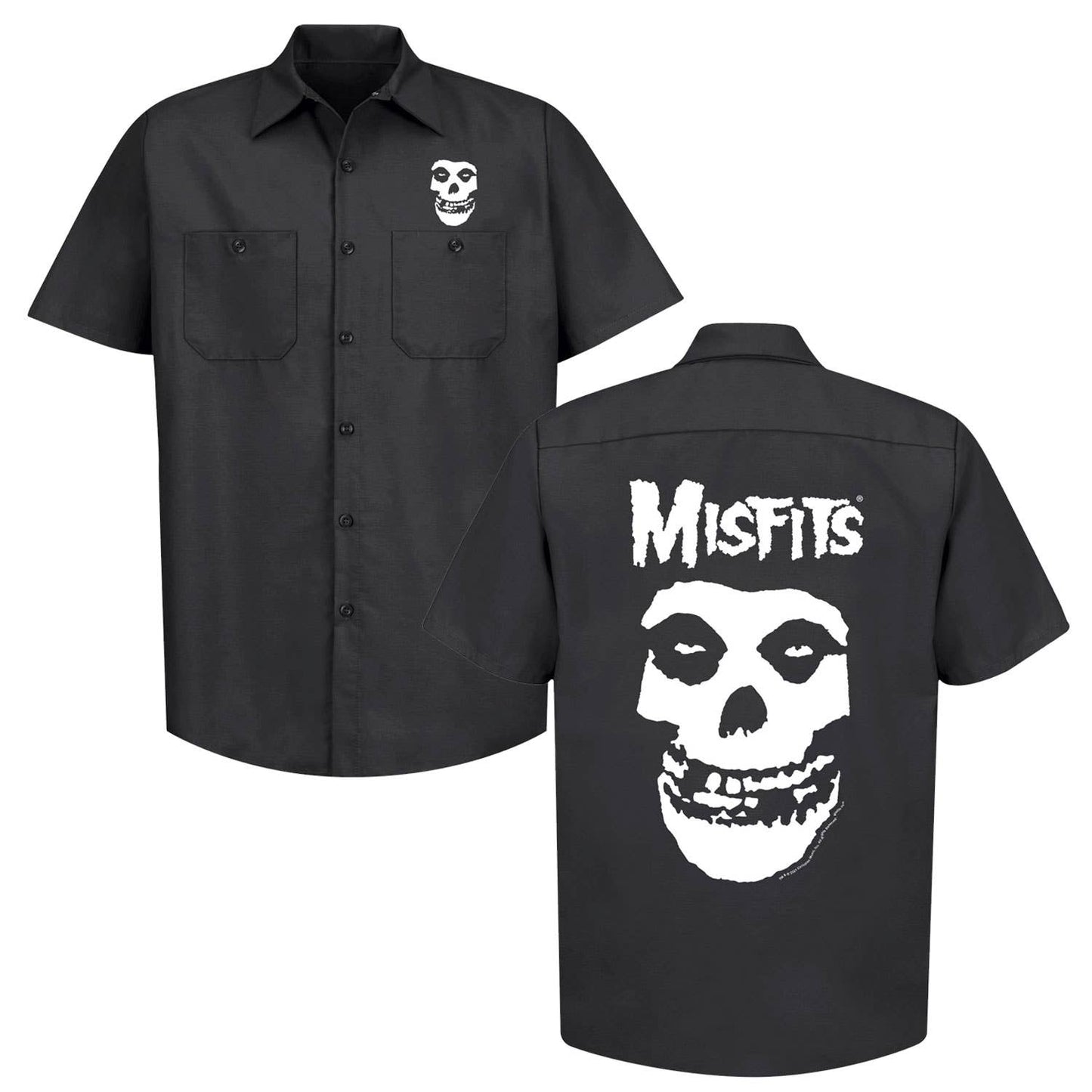 Manic Merch - Misfits Skull workshirt: XL