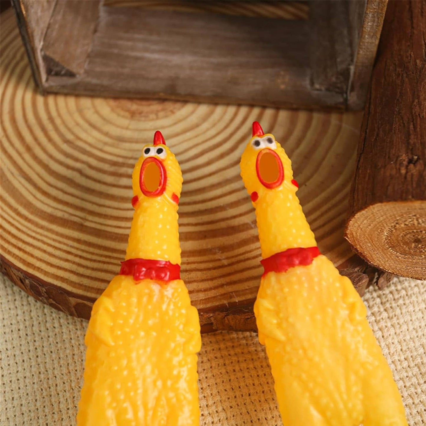 Tsyware - Small Squeaky Rubber Chicken Chew Toy, Playful Squeeze Sound