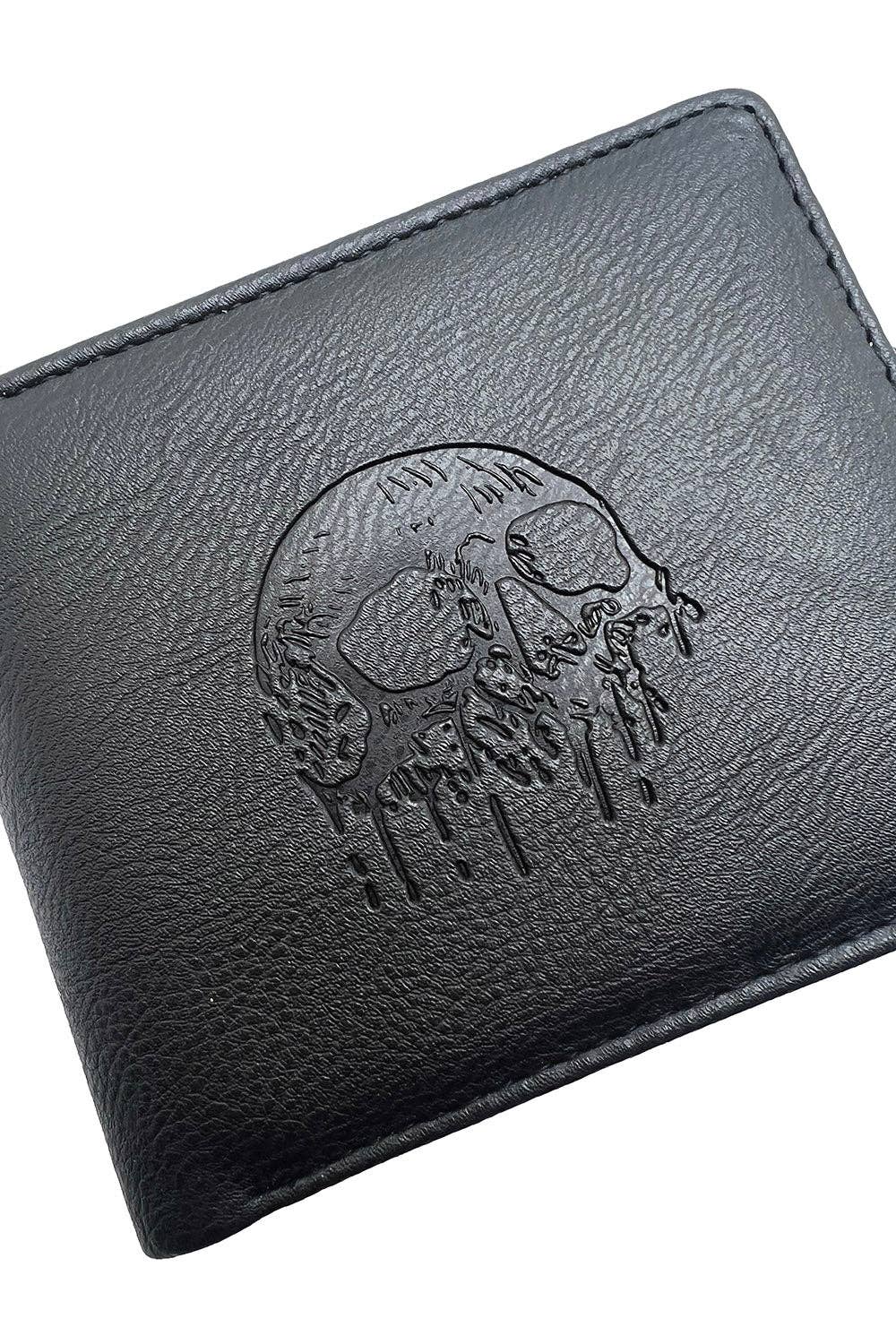 vampirefreaks - Skull Drip Emboss Bifold Wallet w/ Chain
