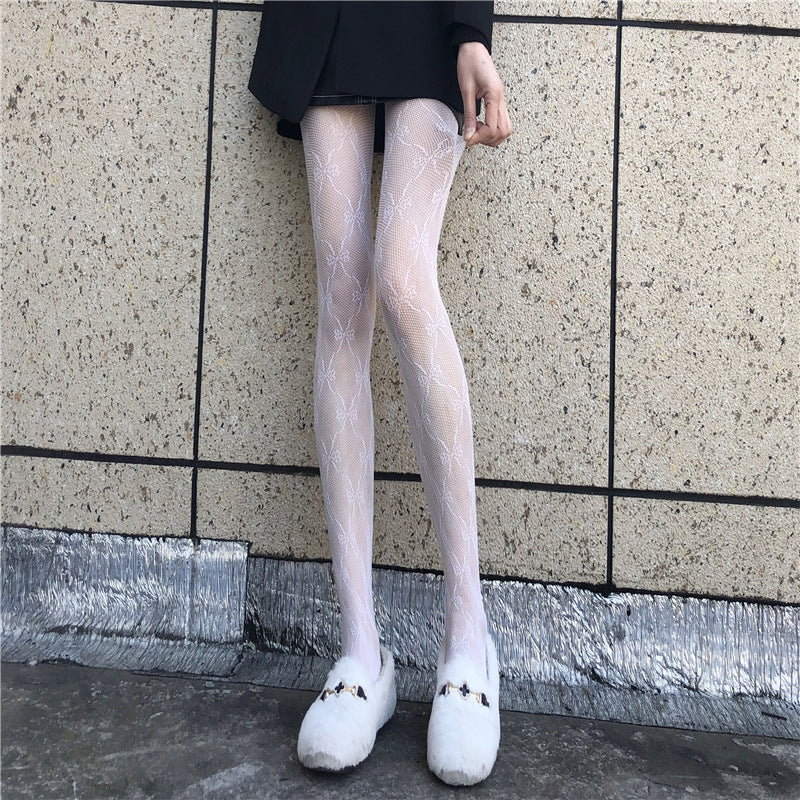 Fishnet Stockings HANAFUJI Stockings Thin Black Silk Pantyhose