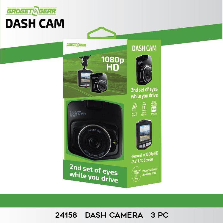 Novelty Closeout - Gadget Gear Dash Cam with SD Card- 3/Pack: Closeout Price