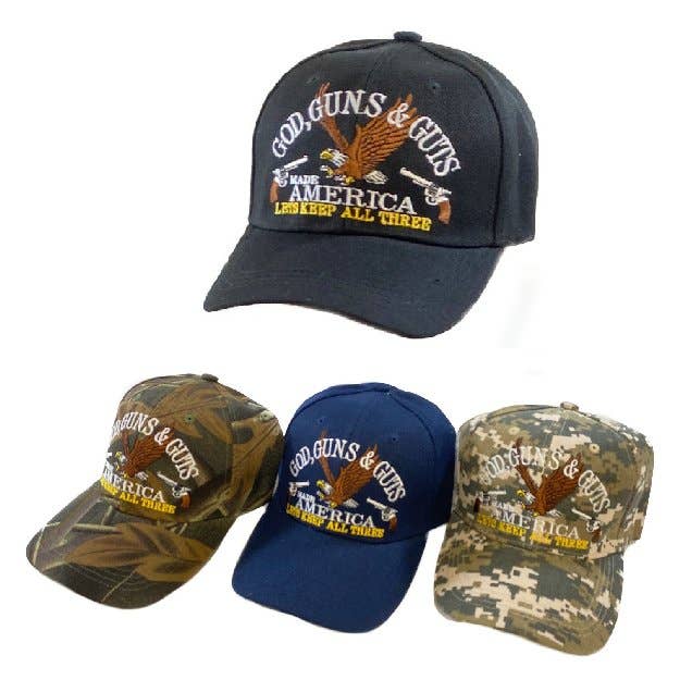 7 Star - God Gun & Guts Made America Hat (Eagle/Guns)