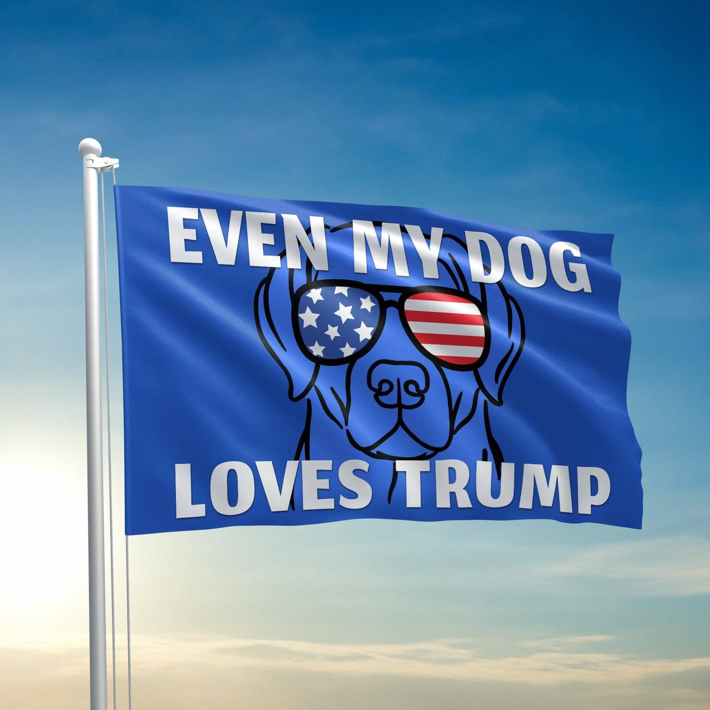 I Love My Freedom - Even My Dog Loves Trump Flag - 2669