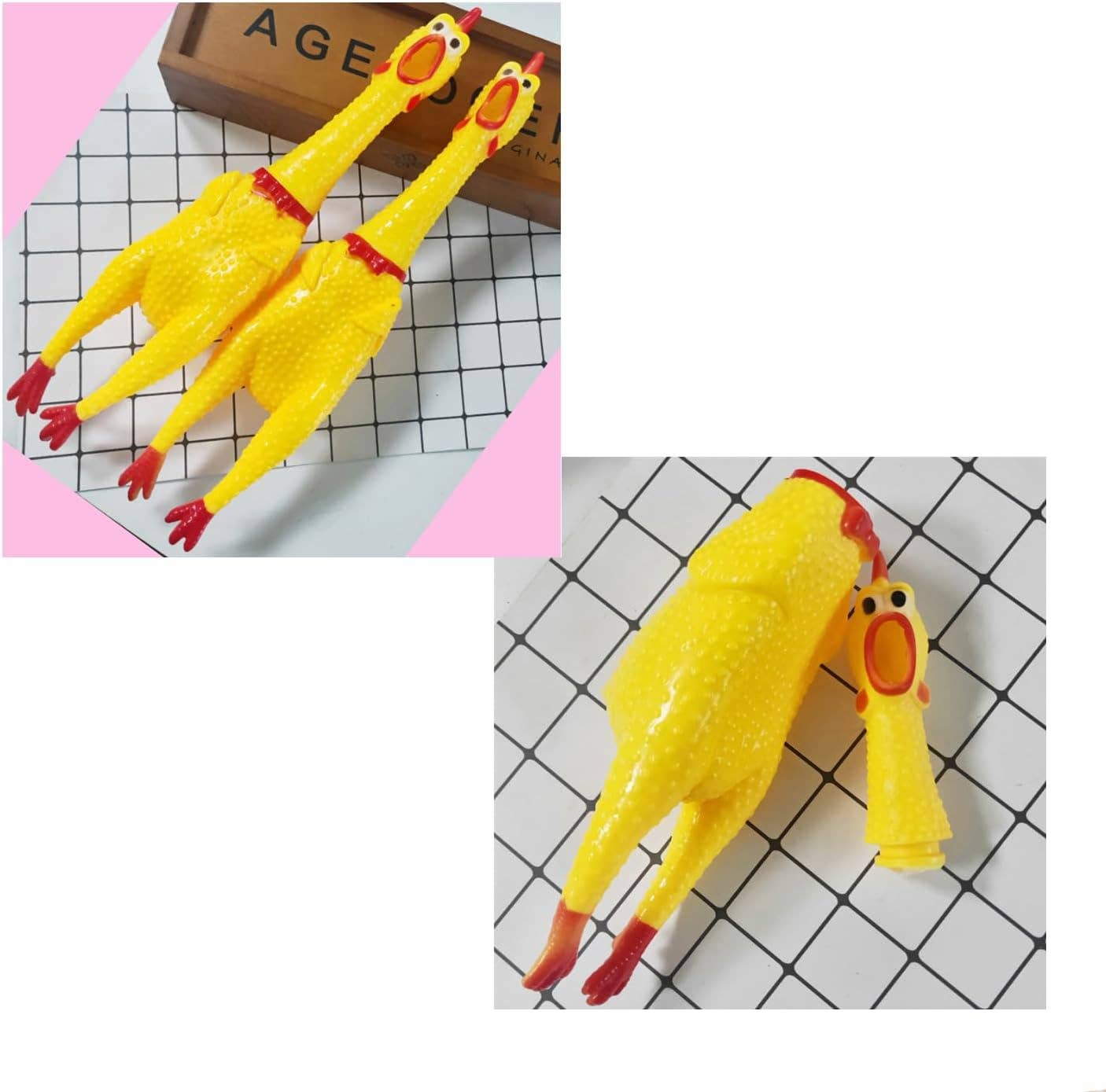 Tsyware - Screaming Chicken Toy Rubber Squawking Chicken Big 12-inch