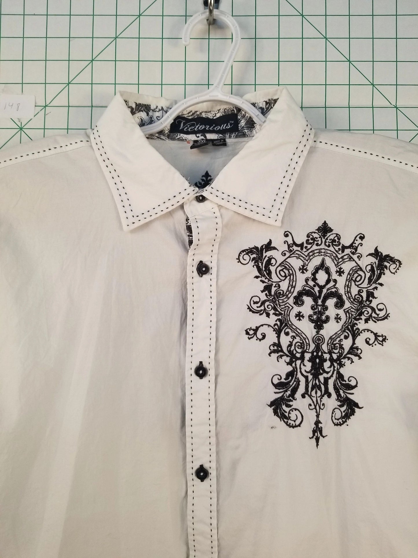 Victorious Embroidered White Button Up