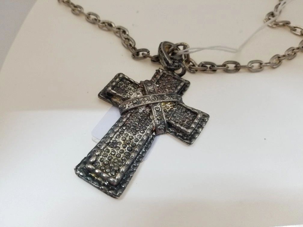 Alloy Link Steeled Crucifix Necklace