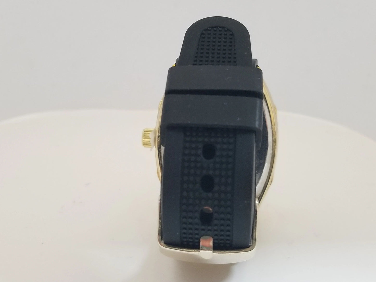 Montres Carlo Gold Stainless Steel/Silicon Jewel Inset Wristwatch