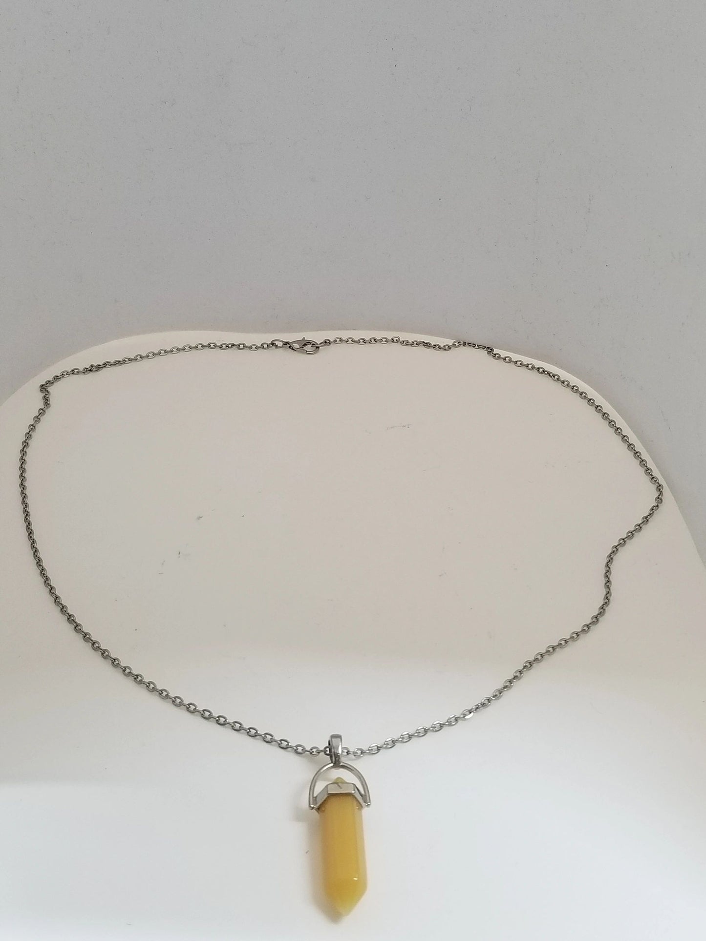 Cut Stone Pendant Necklace