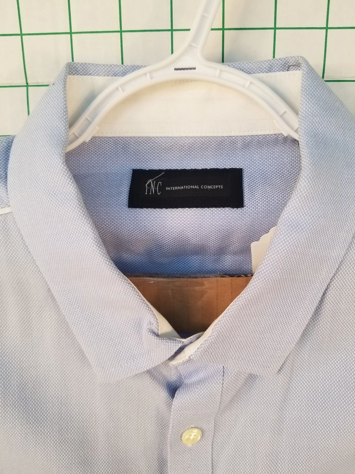 International Concepts Blue Button Up XL