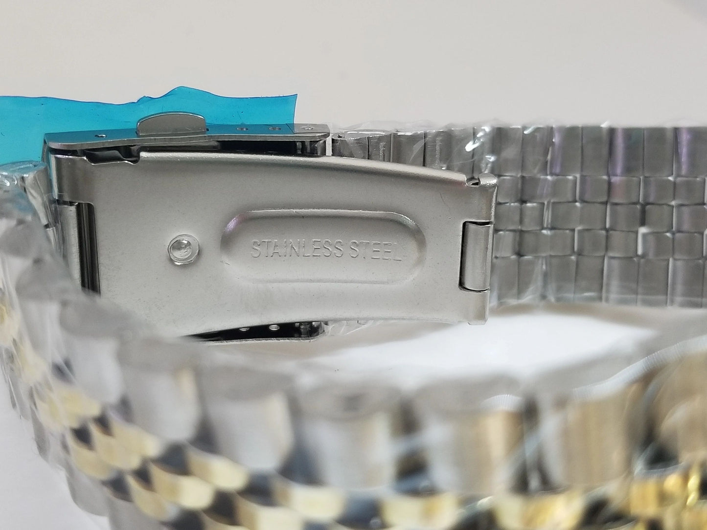 Stainless Steel Montres Carlo Gold/Silver Wristwatch w/ Jewel Inset Face