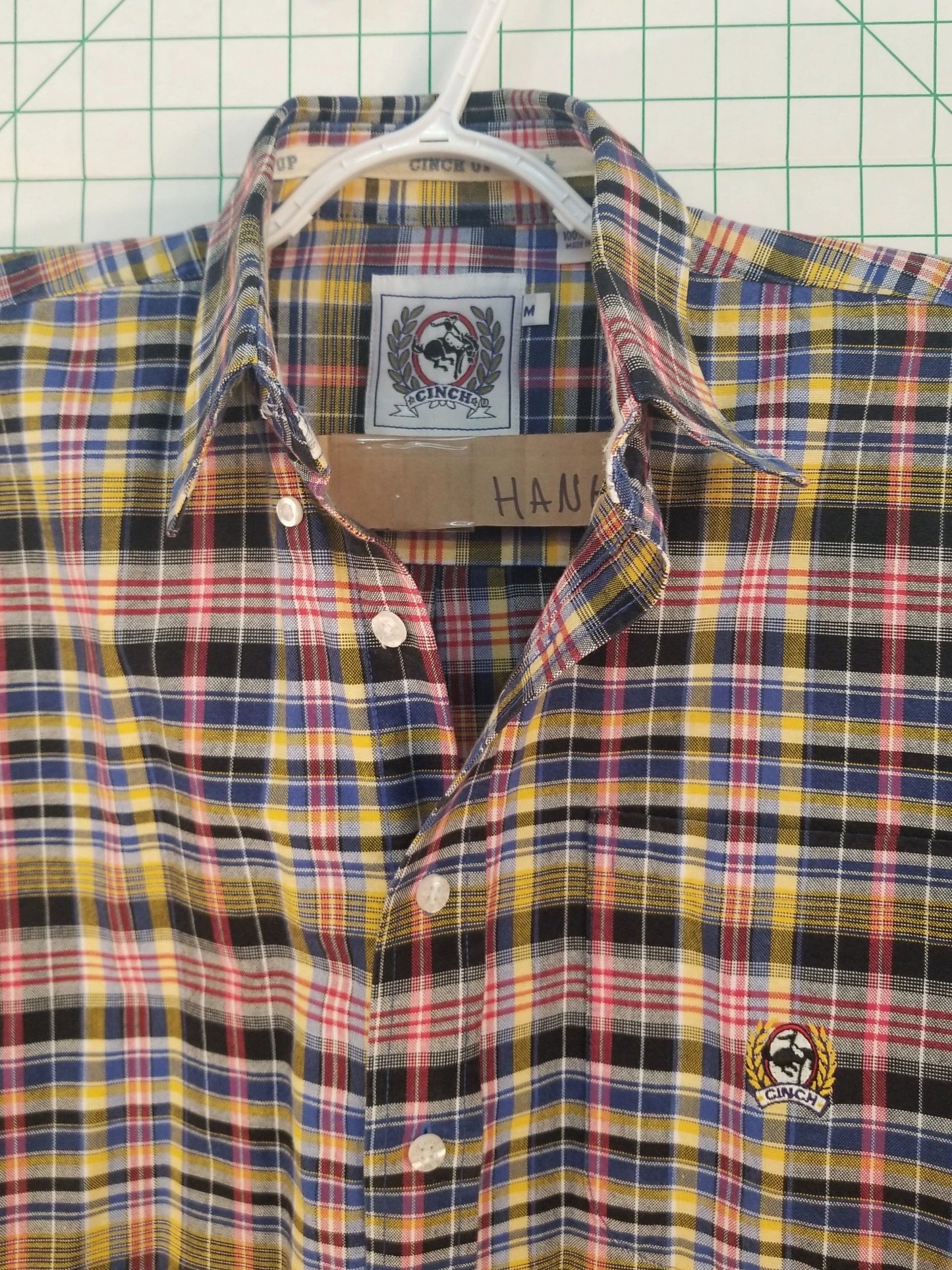 Cinch Multicolor Plaid Button Down Med