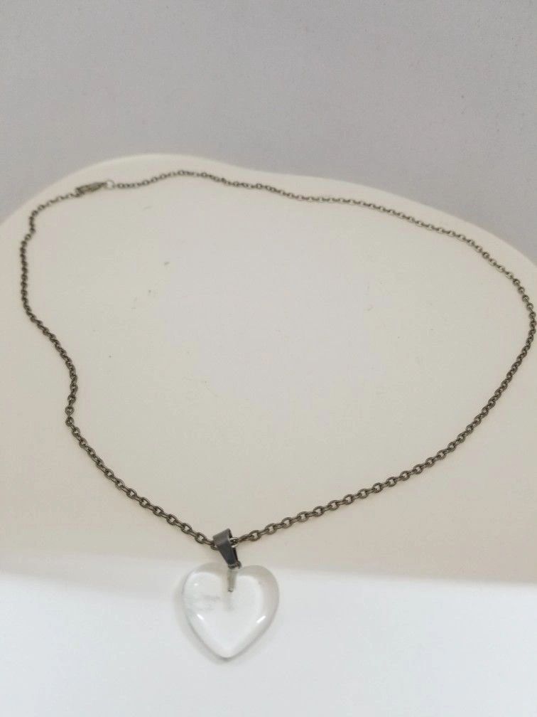 Transparent Heart Pendant Necklace