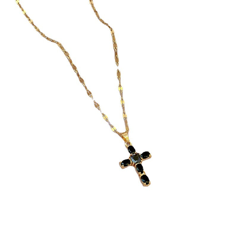 Micro-inlaid Light Luxury Zircon Cross Exquisite