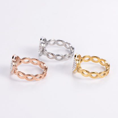 Hollow Infinite Symbol LOVE Heart-shaped Female Ring