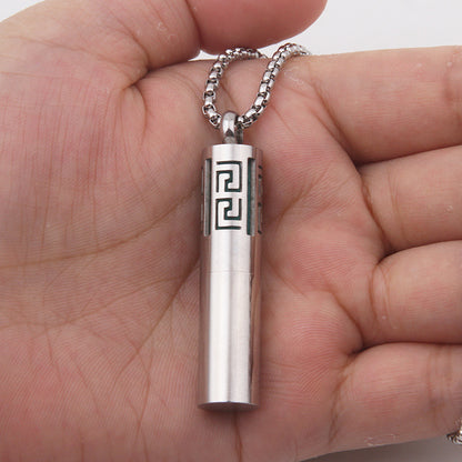 Men's Titanium Steel Simple Perfume Necklace