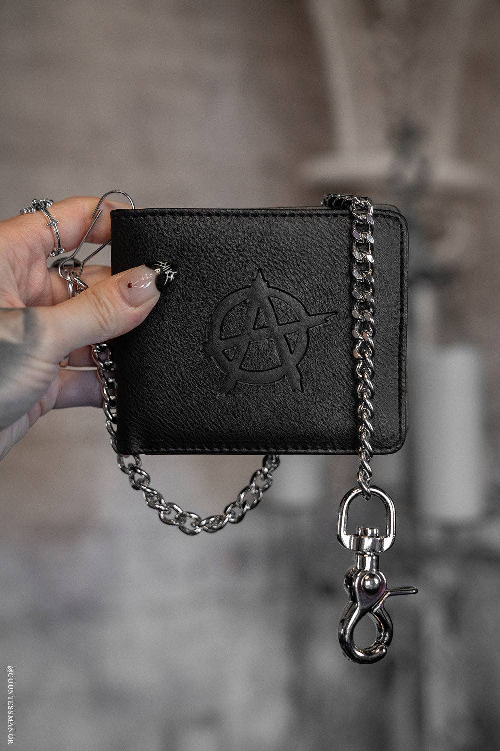 vampirefreaks - Anarchy Emboss Bifold Wallet w/ Chain