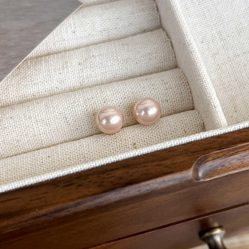 Simple And Light Luxury Fashion Champagne Pearl Earrings