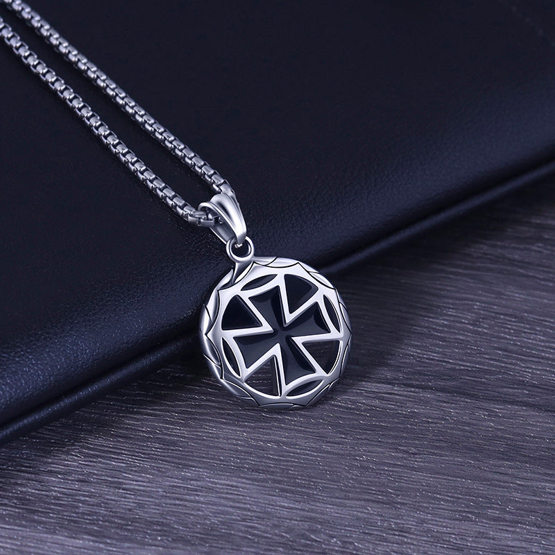 Ring Cross Titanium Steel Men's Necklace