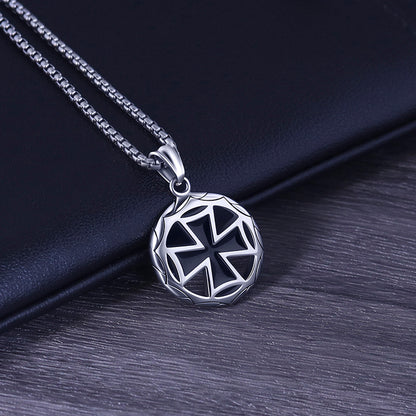 Ring Cross Titanium Steel Men's Necklace