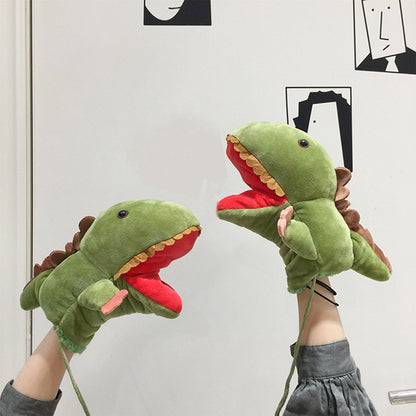 Autumn And Winter Dinosaur Gloves Female Cartoon