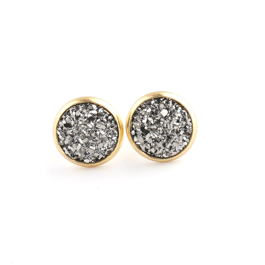 Starry Stainless Steel Water Plated Gold Stud Earrings