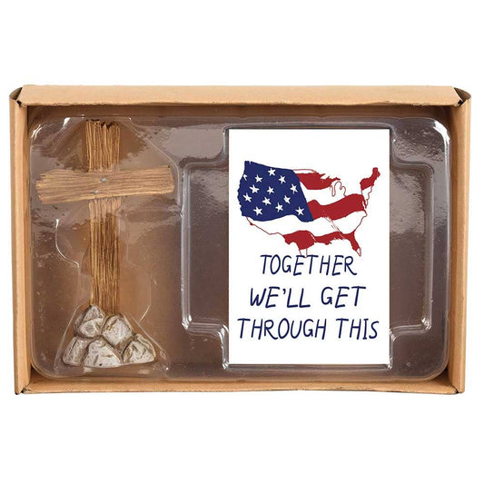 Dicksons - 👀Itty Bitty Blessings Card/Wood Like Cross Figurine