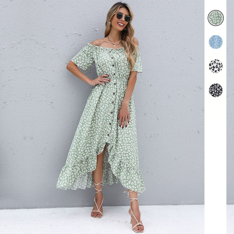 Women's Fashion Irregular Off-shoulder Dress