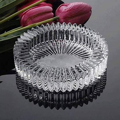 Tsyware - Large 6“ Round Glass Ashtray For Adults, Big Smoking Ashtray