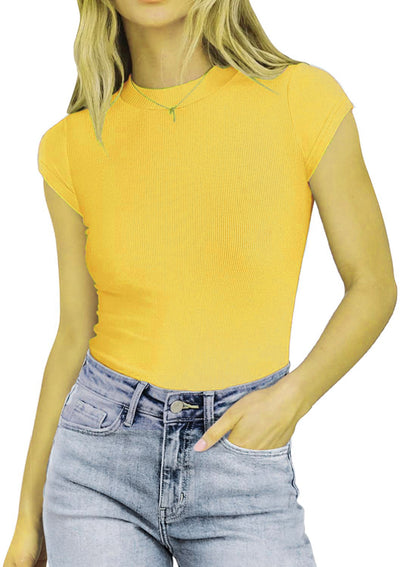 Women's Knitted Slim Casual Basic T-shirt