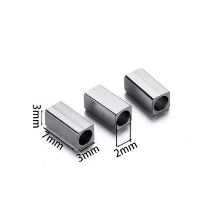 Stainless Steel Cube Interval Beads Loose Accessories