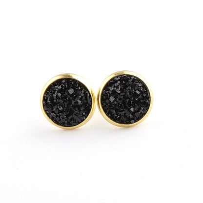 Starry Stainless Steel Water Plated Gold Stud Earrings