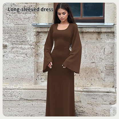 Women's Fashion Simple Solid Color Dress