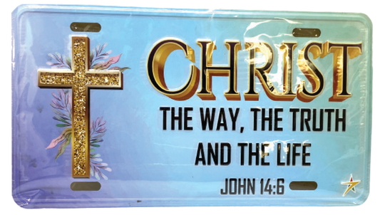 7 Star - "CHRIST...." Aluminum Embossed License Plate Tag Size:6"x12"