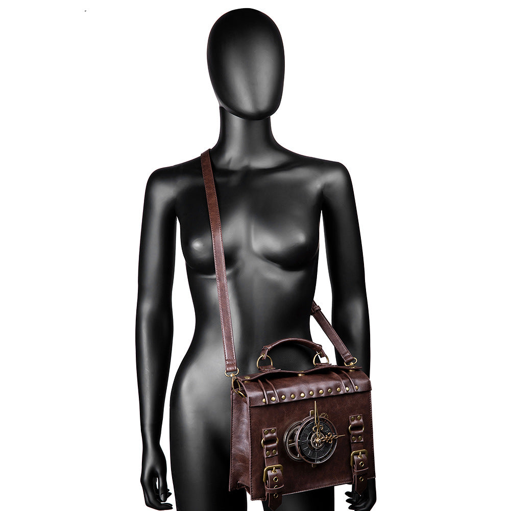 Steampunk industrial retro style shoulder bag