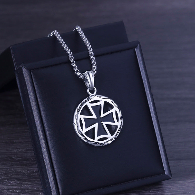 Ring Cross Titanium Steel Men's Necklace