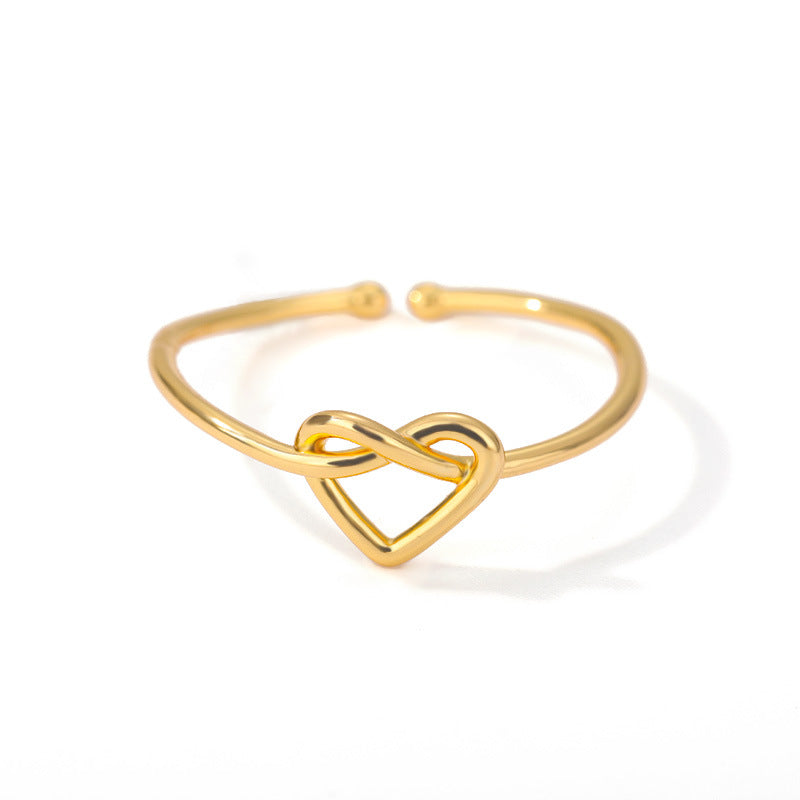 Stainless Steel Plated 18K Gold Love Heart-shaped Ring Female