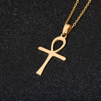 Men And Women All-matching Stainless Steel Cross Pendant Necklace