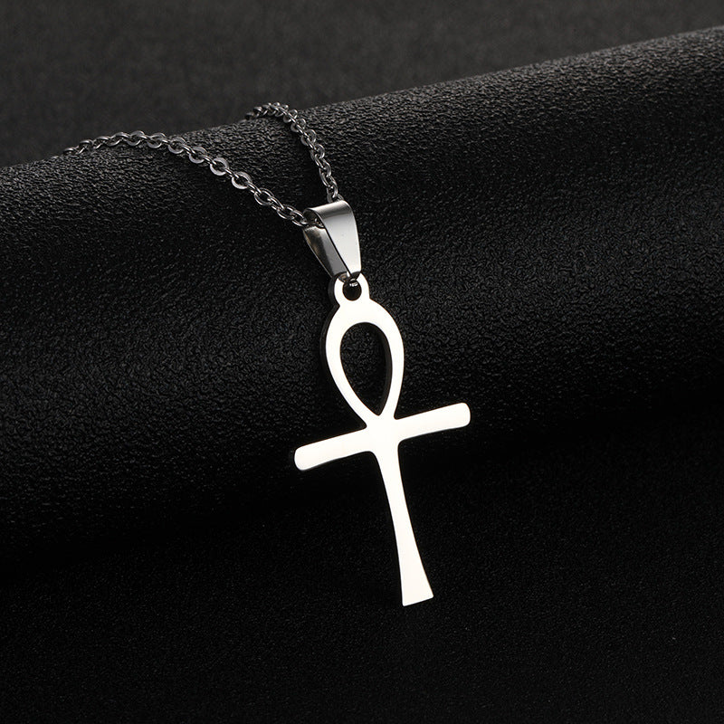 Men And Women All-matching Stainless Steel Cross Pendant Necklace