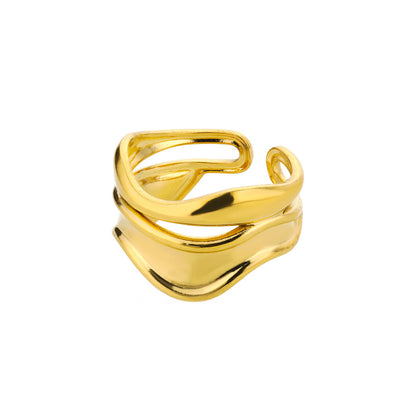 Special-interest Design Minimalist All-match Irregular Glossy Texture Ring