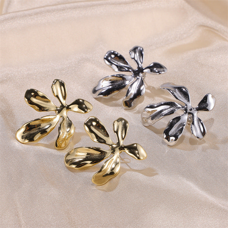 Fashion Metal Flower Earrings For Women