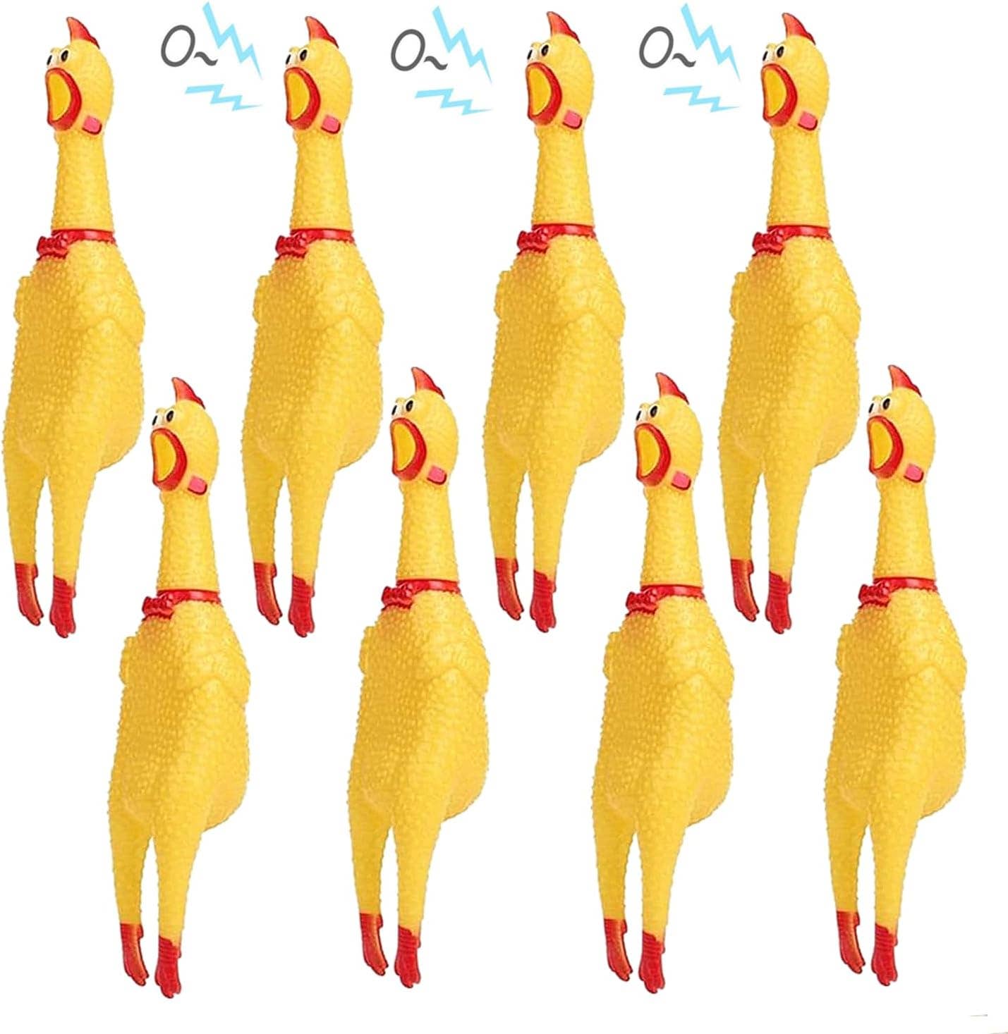 Tsyware - Screaming Chicken Toy Rubber Squawking Chicken Big 12-inch
