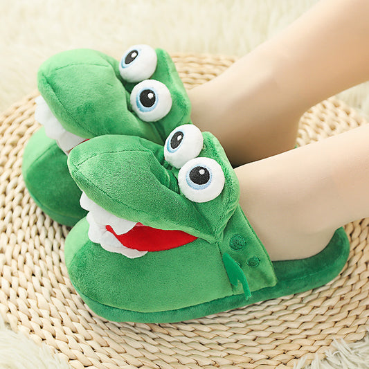 Cotton Slippers Mouth Will Move Plush Cute Funny Indoor Winter Couple Soft Bottom Plush Toys Indoor Slippers
