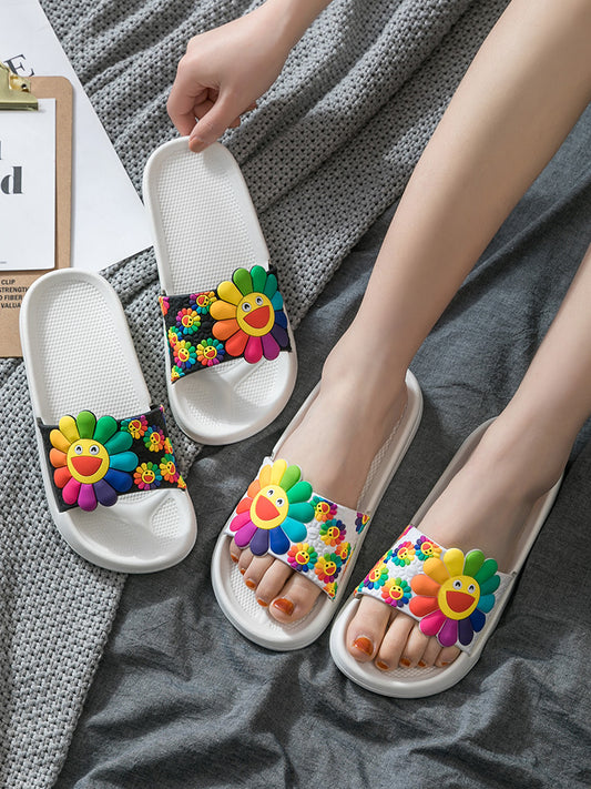 Sandals And Slippers Home Female Summer Slippery Thick-Soled Indoor Bathroom Mute Bath Home Summer Ins Slippers