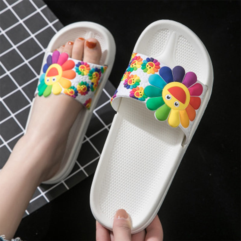 Sandals And Slippers Home Female Summer Slippery Thick-Soled Indoor Bathroom Mute Bath Home Summer Ins Slippers