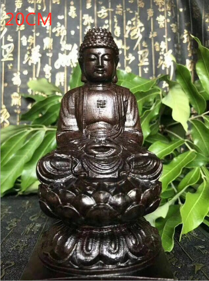 Pure Natural Black Wood Products Wood Carving Sakyamuni Buddha Home Office Crafts Ornaments