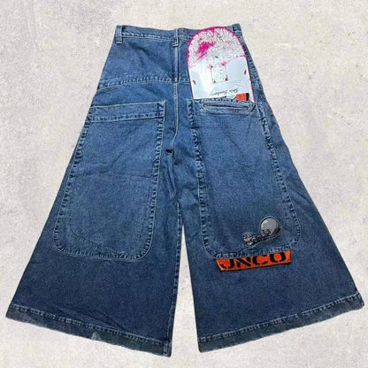 SALINA TRADING INC - Men's Y2K Baggy Jeans Vintage Hip Hop Streetwear: Ocean Blue / XL