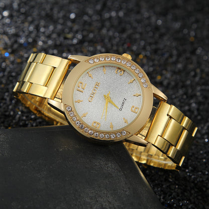 Women's Fashion Diamond Case Quartz Watch