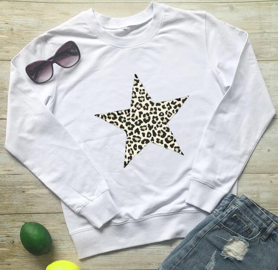 Women's Fashion Personalized Leopard Print Five-pointed Star Pattern Sweater