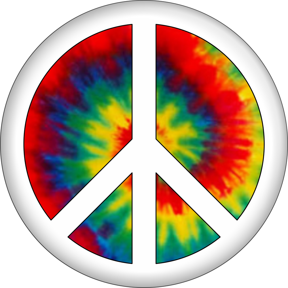 Square Deal Recordings & Supplies - Magnet - Peace Sign - 8 Color Options: Tie Dye Swirl / Black